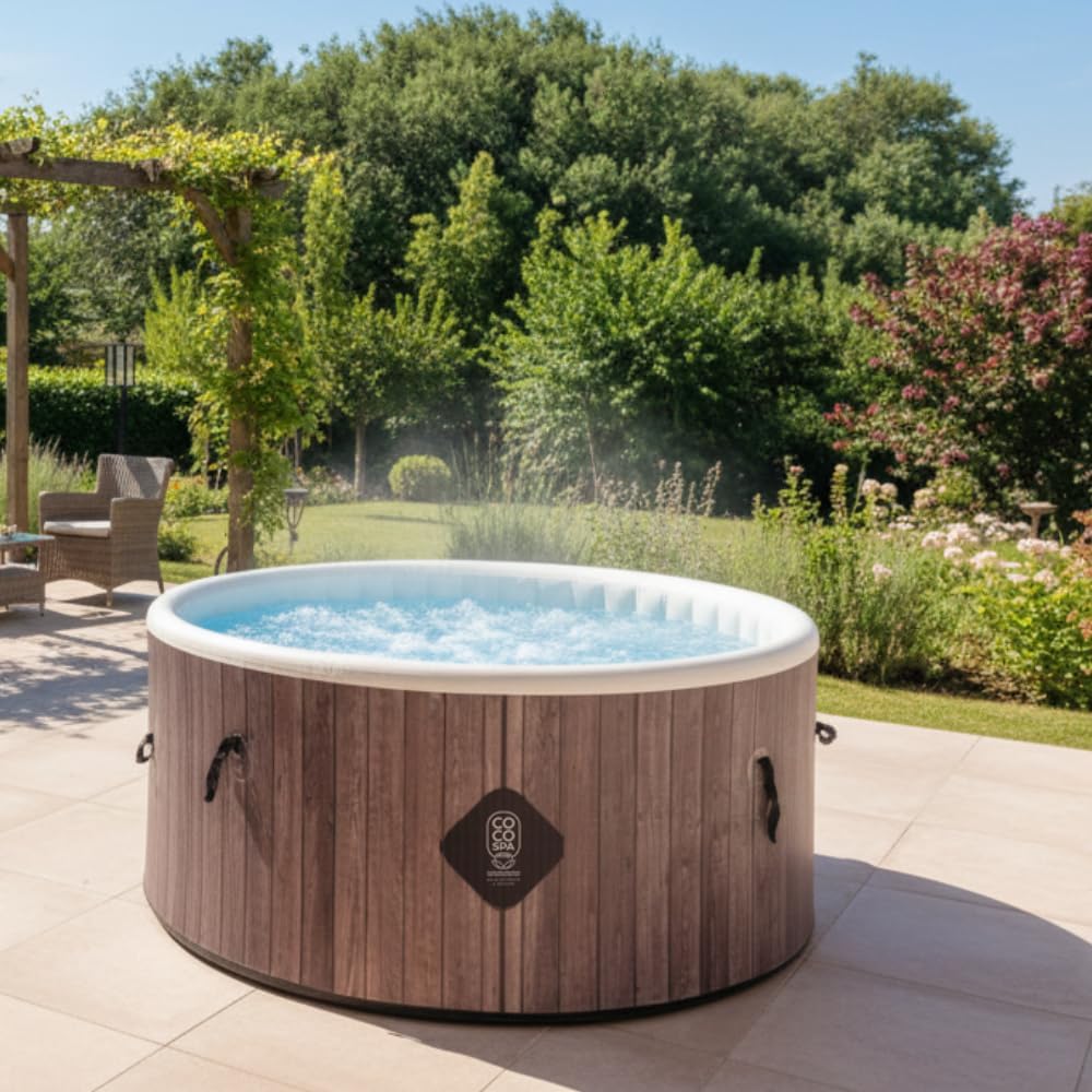 etevert Helsinki Spa Gonflable - 150 cm de diamètre - 800 litres - Moteur 2240 W - 2 à 4 Personnes - Massage 140 Jets