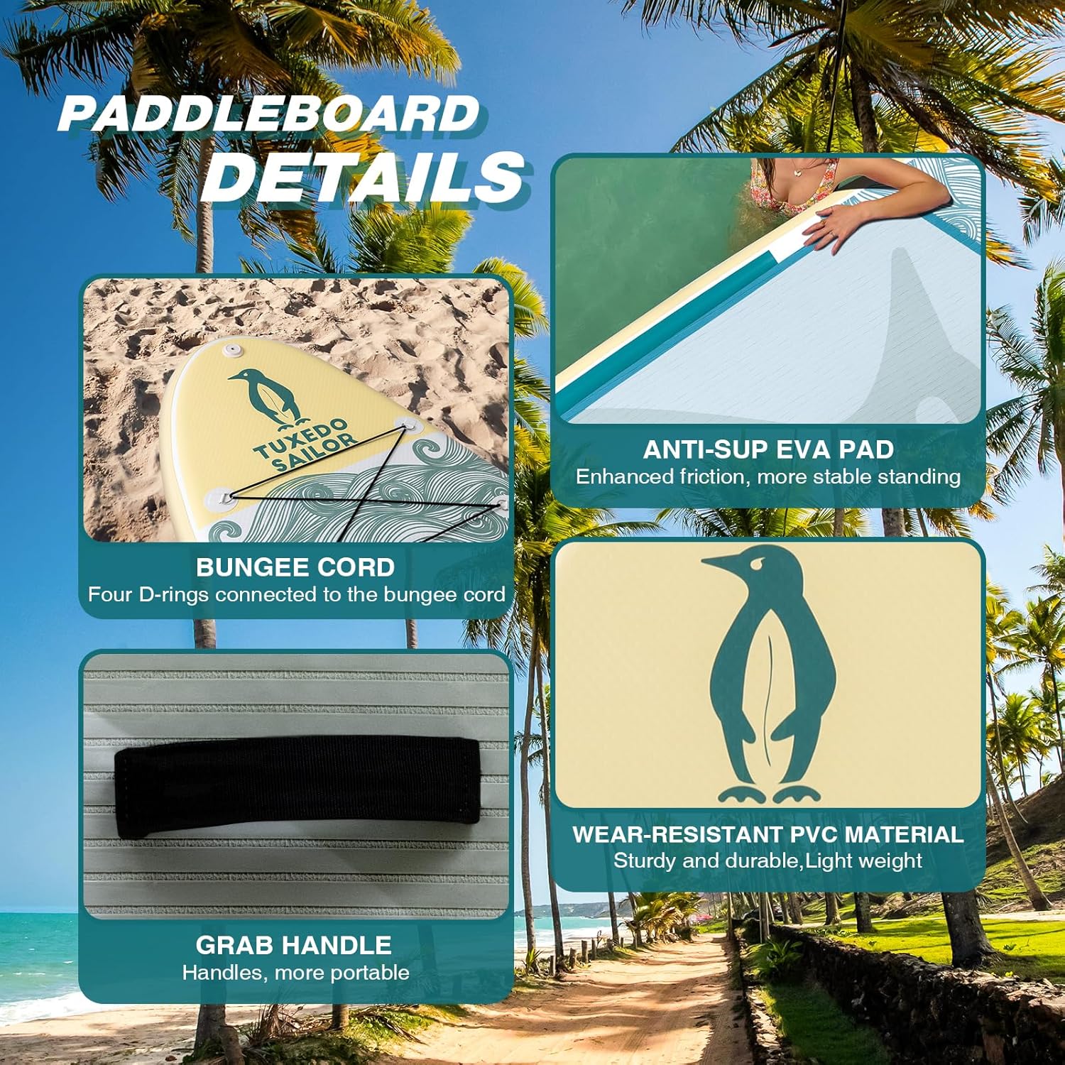 etevert - Paddle gonflable adulte - planche SUP avec accessoires complets