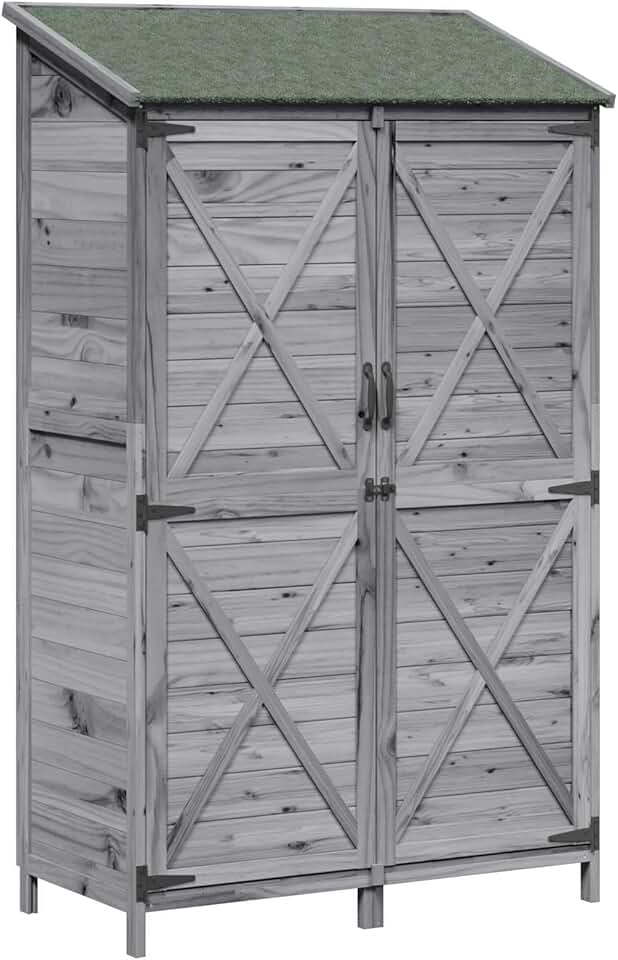 etevert - Abri de Jardin - 106x56x176,5 cm - bois, moderne, spacieux, aéré