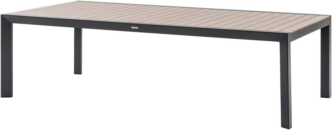 etevert - Evasion - table de jardin 12 places aluminium effet bois