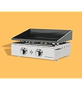 Plancha Gaz Emaillée 2 Feux 5 kw - Anti-adhésive et nettoyage facile - etevert modèle GASPACHO