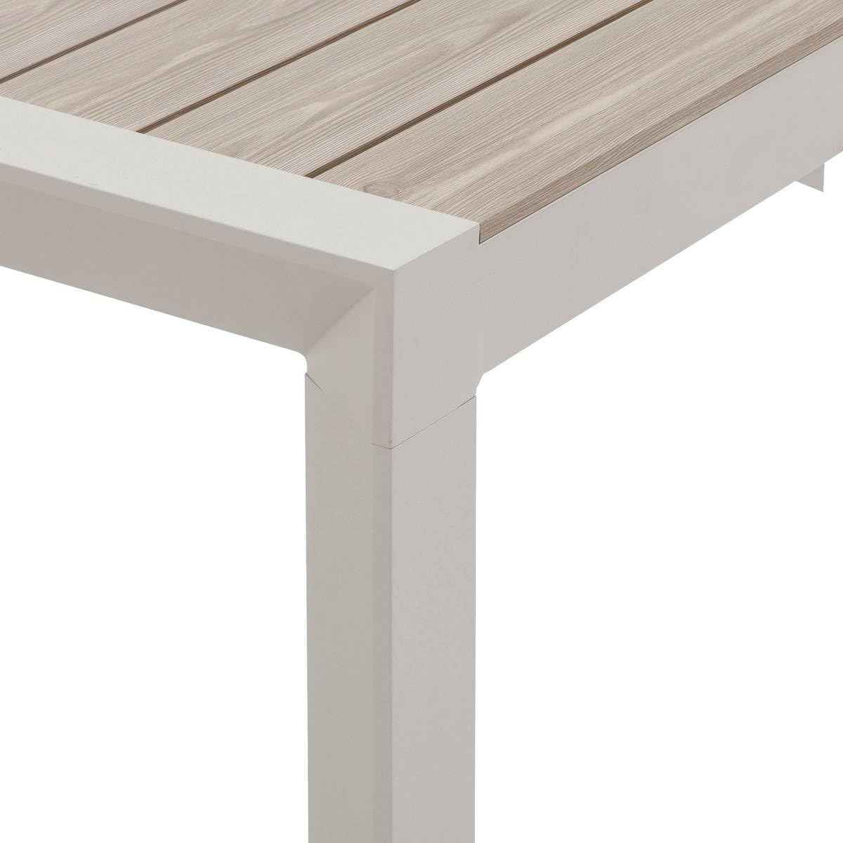 etevert - Table de jardin Évasion 8 places - aluminium, effet bois, lin et argile