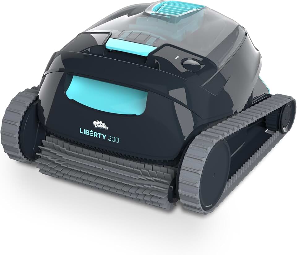 etevert Liberty 200 Aspirateur Piscine sans Fil, Robot Piscine Fond et Parois, Ligne d'eau, Système de Filtration Ultra-Fine, 150Min d'Autonomie, pour Piscines Enterrées & Hors Sol Jusqu’à 10 m