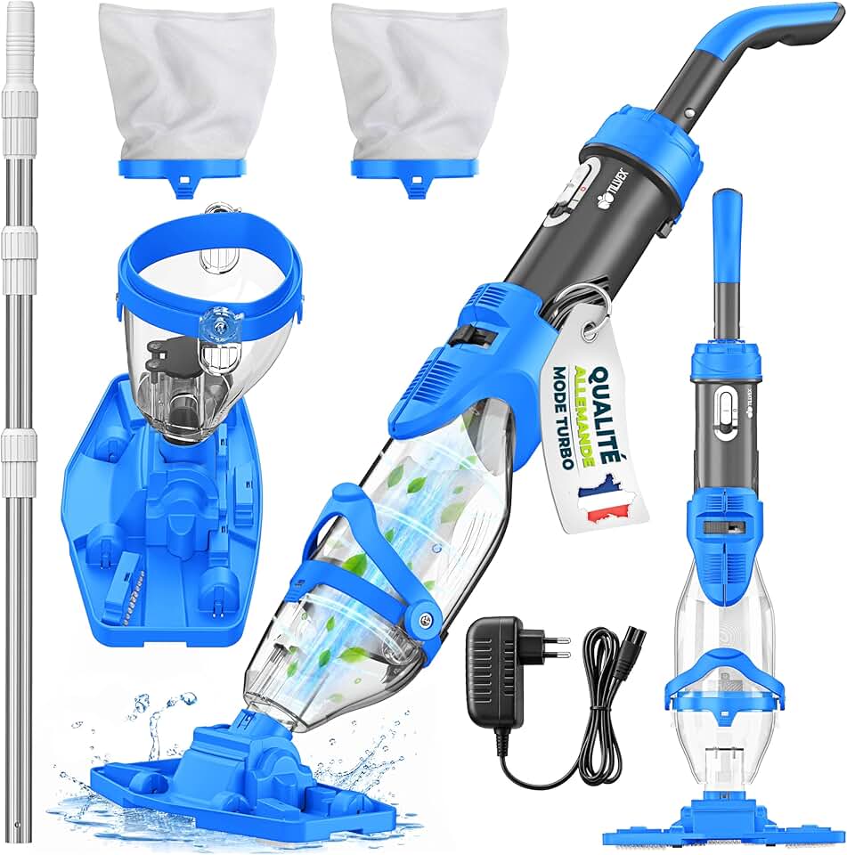 etevert - Aspirateur piscine électrique - manche télescopique, filtre, autonomie 60min