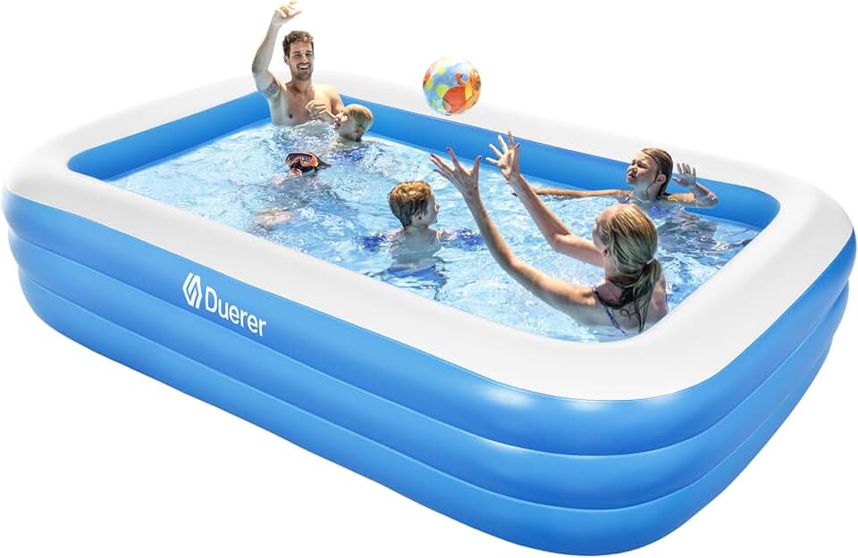 etevert - Piscine Gonflable Rectangulaire - 305x182x56cm - Familiale bleu, été, extérieur