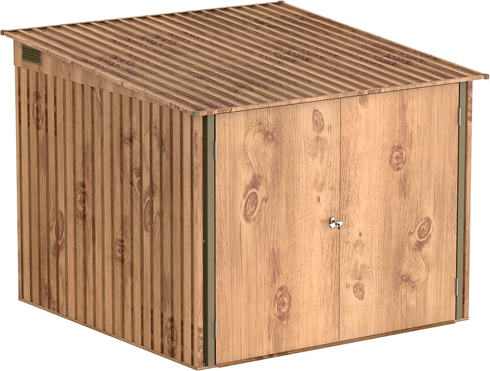 etevert - Abri à vélos 4 vélos - 203x202x140 cm - métal, portes verrouillables