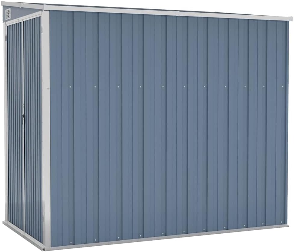 etevert Abri de Jardin Mural Gris 118x194x178 cm Acier galvanisé,Maison & Jardin, Pelouses & Jardins, Vie en extérieur, Structures extérieures, Cabanes & abris de Jardin, Gris (Poids 31.54KG)