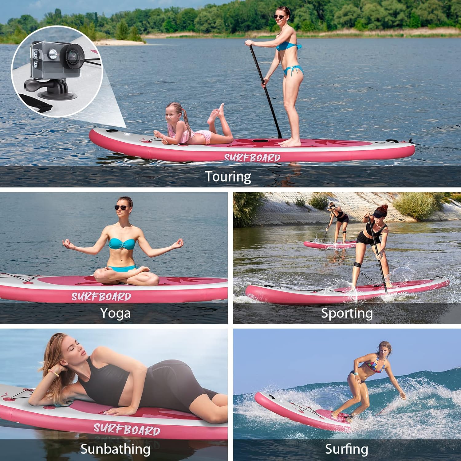 etevert - Paddle gonflable adulte - 320/335cm - 2 places, siège kayak, pagaie alu, support caméra, pompe, 150kg