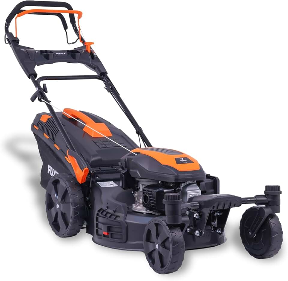 etevert Tondeuse à Gazon Thermique 4 en 1 avec Roues Avant Pivotantes FX-RM5170agile - 2,9kW | Largeur de Coupe 51cm | 25mm-75mm Bac 60L, Mulching & éjection latérale