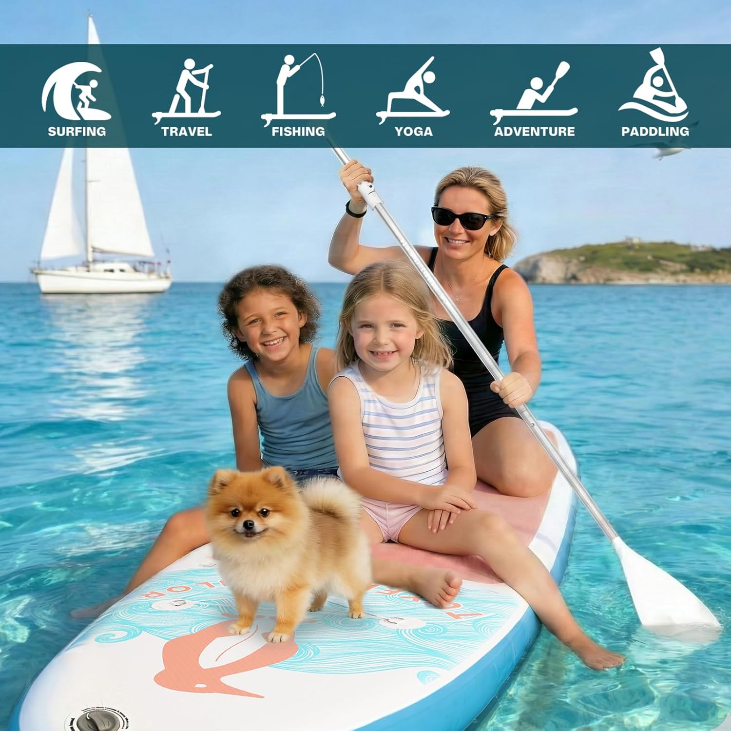 etevert - SUP gonflable adulte 320cm - stable, kit complet