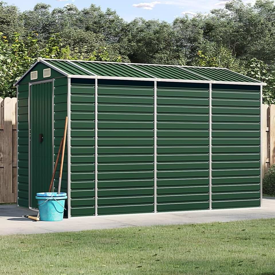 etevert Abri de Jardin Vert 191x300x198 cm Acier galvanisé,Abris De Jardin,Abri De Stockage pour Jardin,Abri D'Outils De Jardin