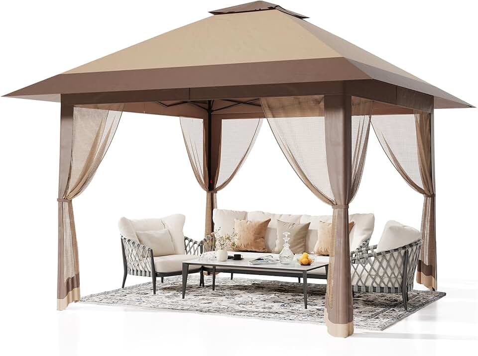 etevert - Abri de jardin Pop-up - 3x4m - moustiquaire, tente extérieure