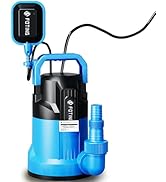 etevert Pompe submersible 17000 l/h, aspiration à plat jusqu'à 1 mm, hauteur de refoulement max. 9 m, profondeur d'immersion max 7 m, ...