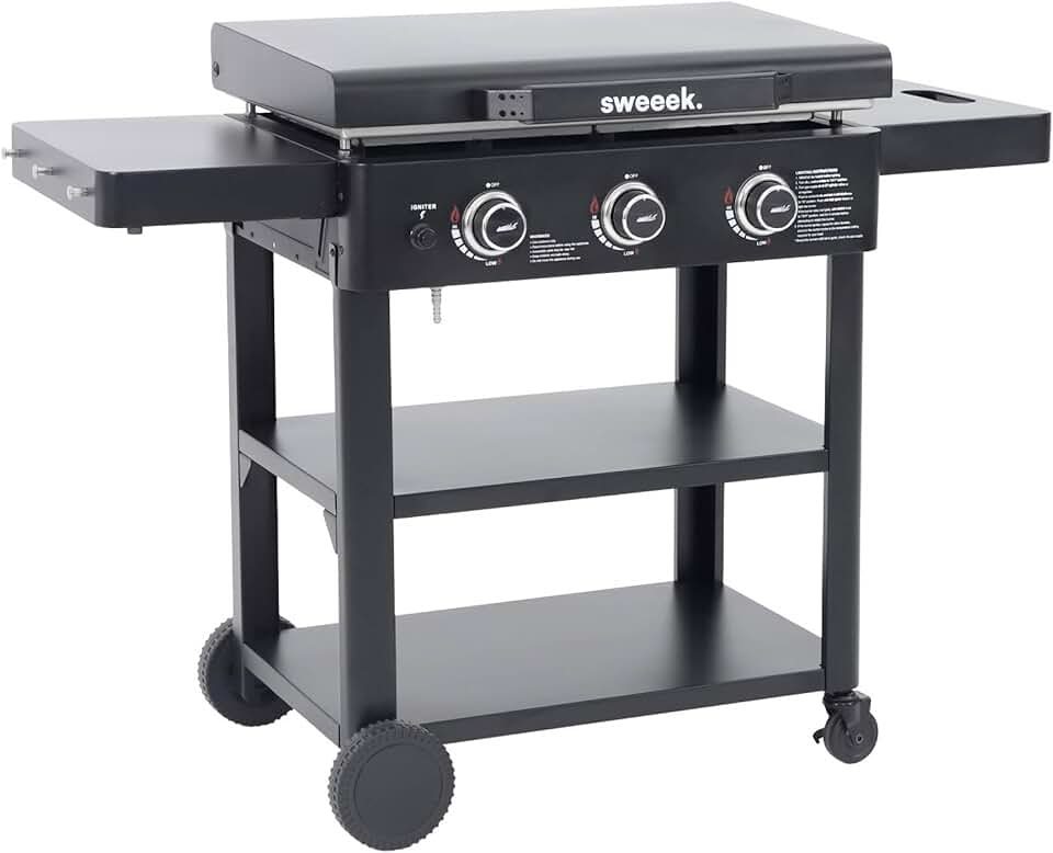 etevert - Raoul série - 3 brûleurs inox, chariot noir - 12kW