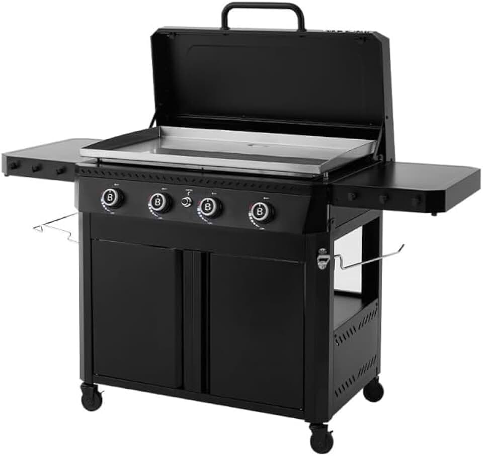 Favex - etevert Stellar série - 86x53 cm - Plancha gaz 4 feux, capot, 16kW