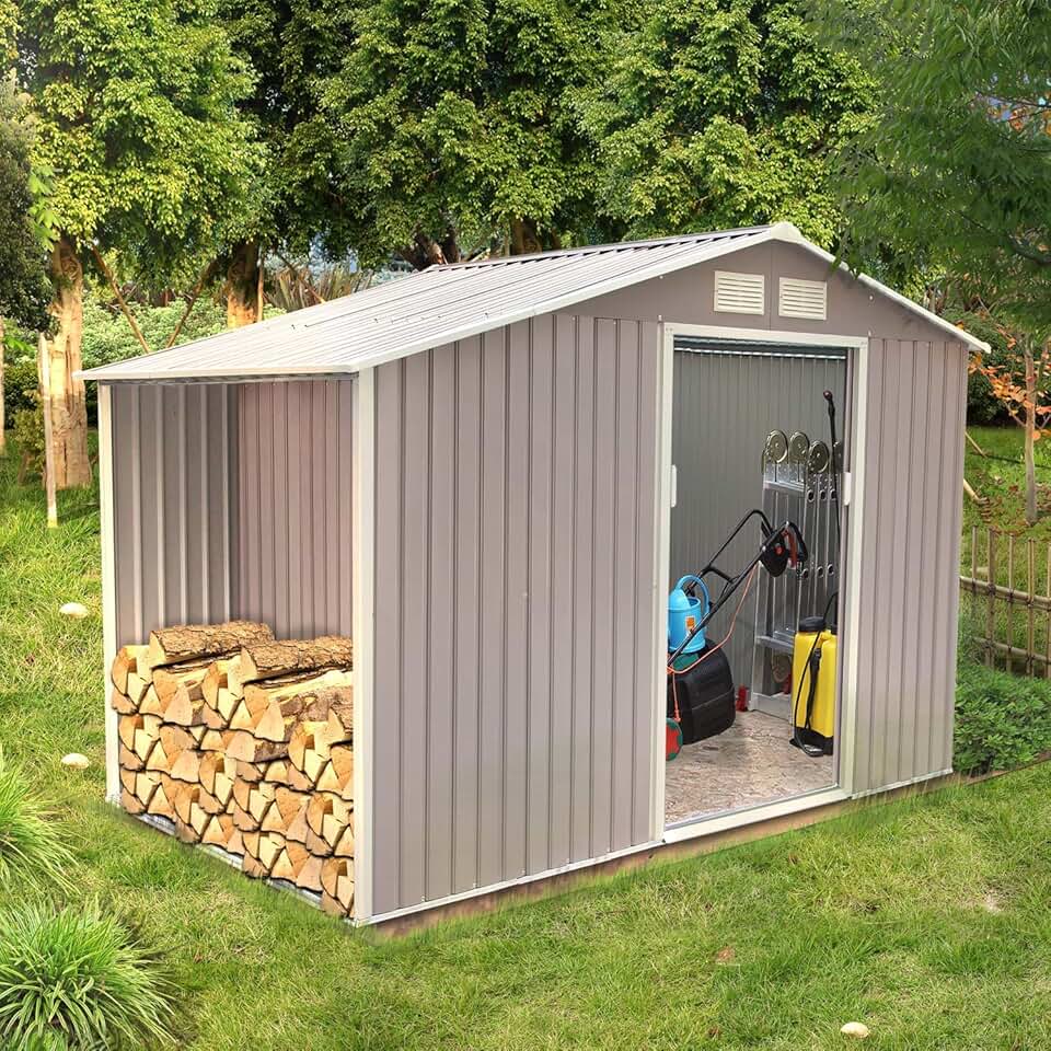 etevert - Ventoux - Abri de Jardin 6,53 m² - Acier solide, abri bûches, fondation, anti-corrosion