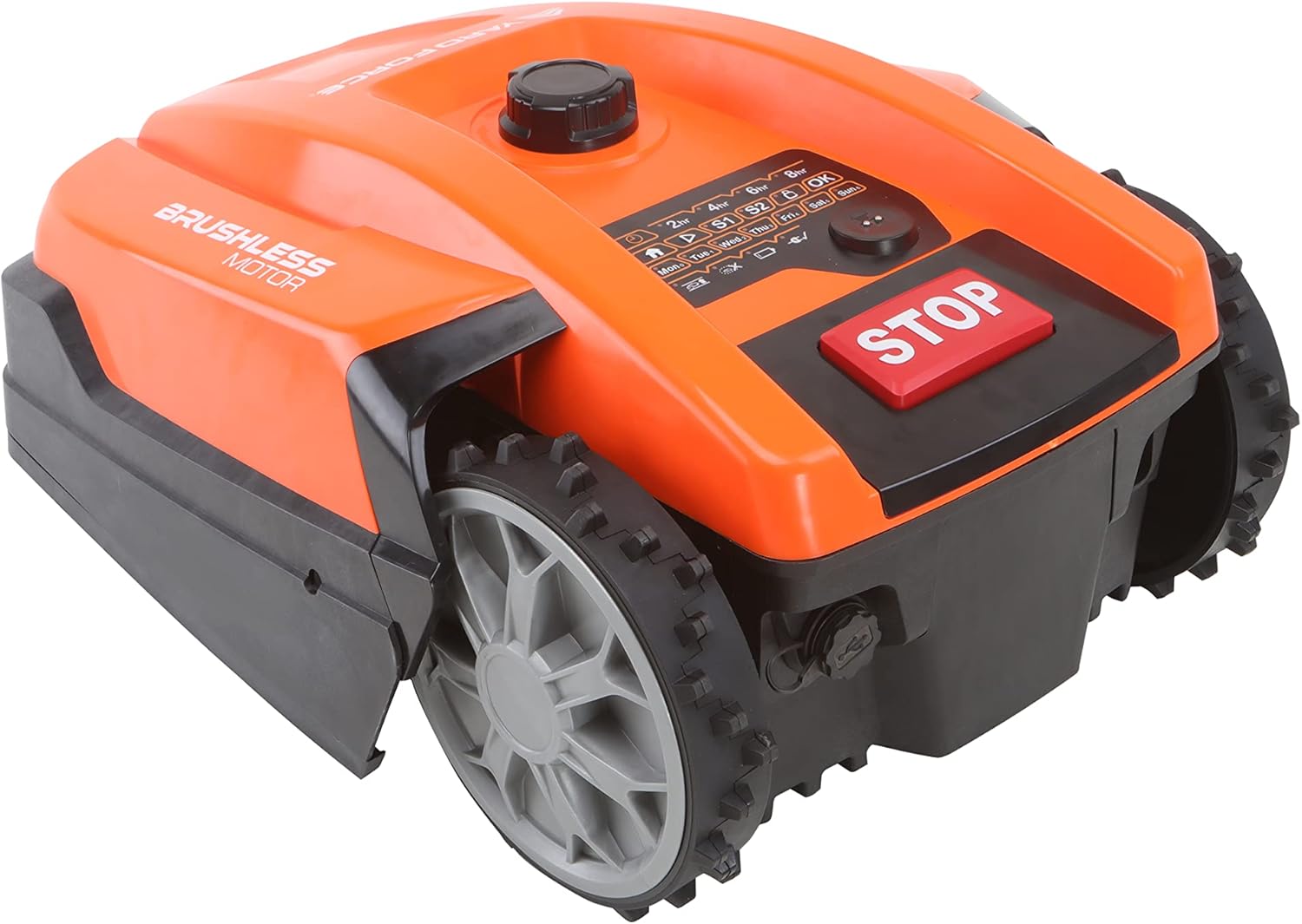 etevert - Robot tondeuse Classic - 500m² - Bluetooth, noir/orange
