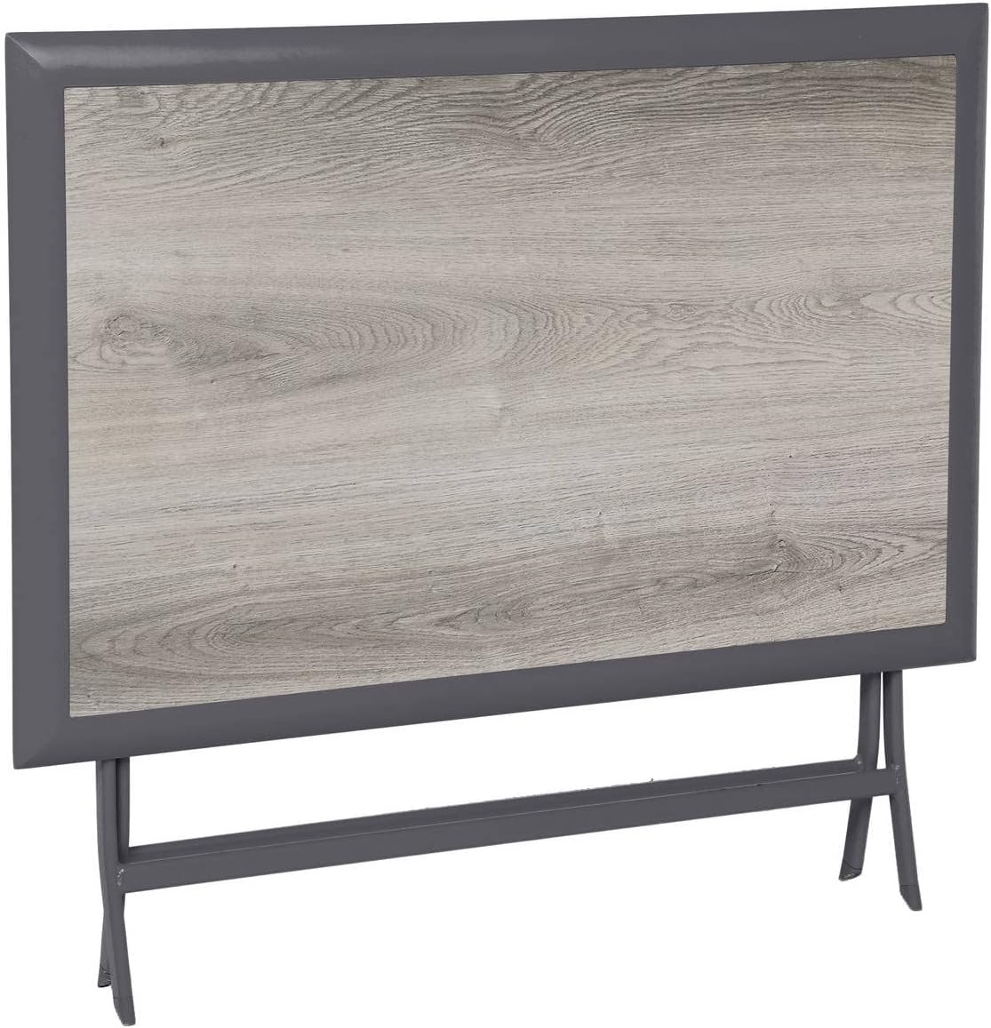 etevert - Azua - table pliante rectangulaire, 4 places, aluminium epoxy, gris fumé
