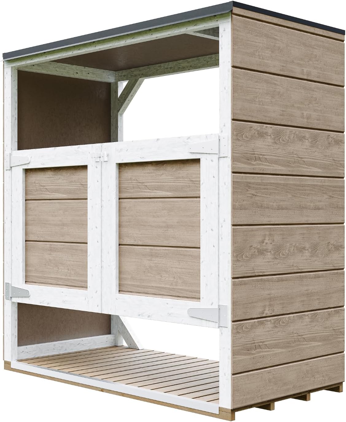 Abri de Jardin pour poubelles, Cache Poubelle extérieur 2x240L – Coffre de Rangement Exterieur, Armoire de Jardin, cabane de Jardin Exterieur – etevert M980A-TERRA Brown