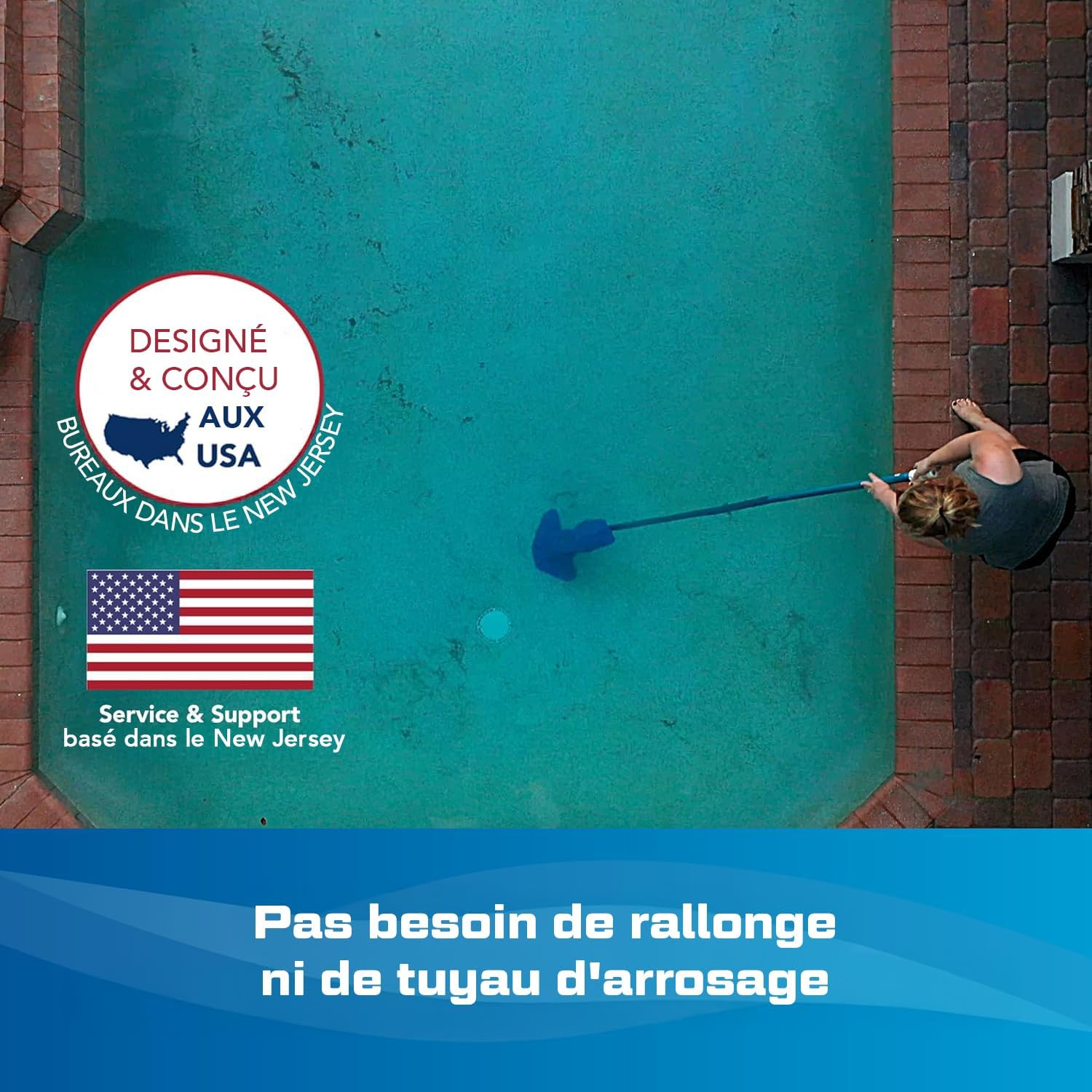 Water Tech - etevert Max Li - aspirateur piscine sans fil, puissance accrue, moteur P30, spa, CG