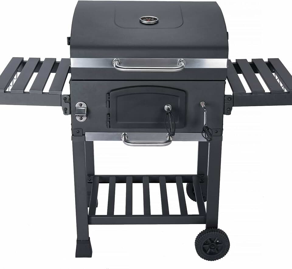 etevert - Bernard Noir - barbecue charbon, fumoir, tablettes, récupérateur