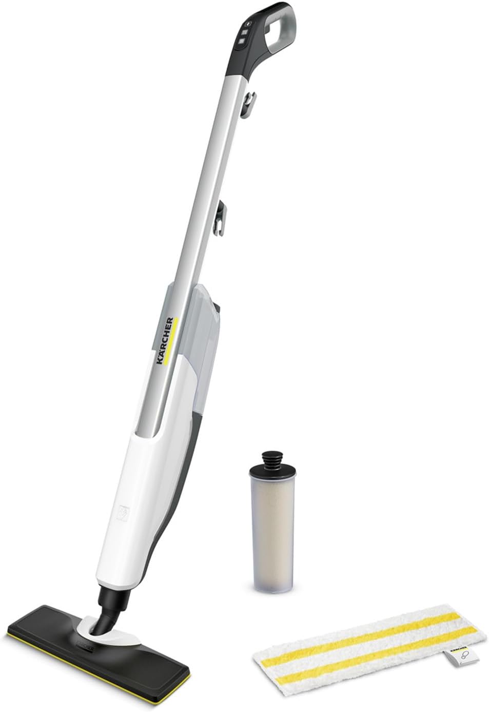 etevert Nettoyeur Vapeur SC 2 Upright, Préchauffage : 30 s, Surface : 50 m², Réservoir : 0,4 l, Puissance : 1600 W, avec Buse de Sol EasyFix, Serpillière Microfibres, Cartouche Détartrante