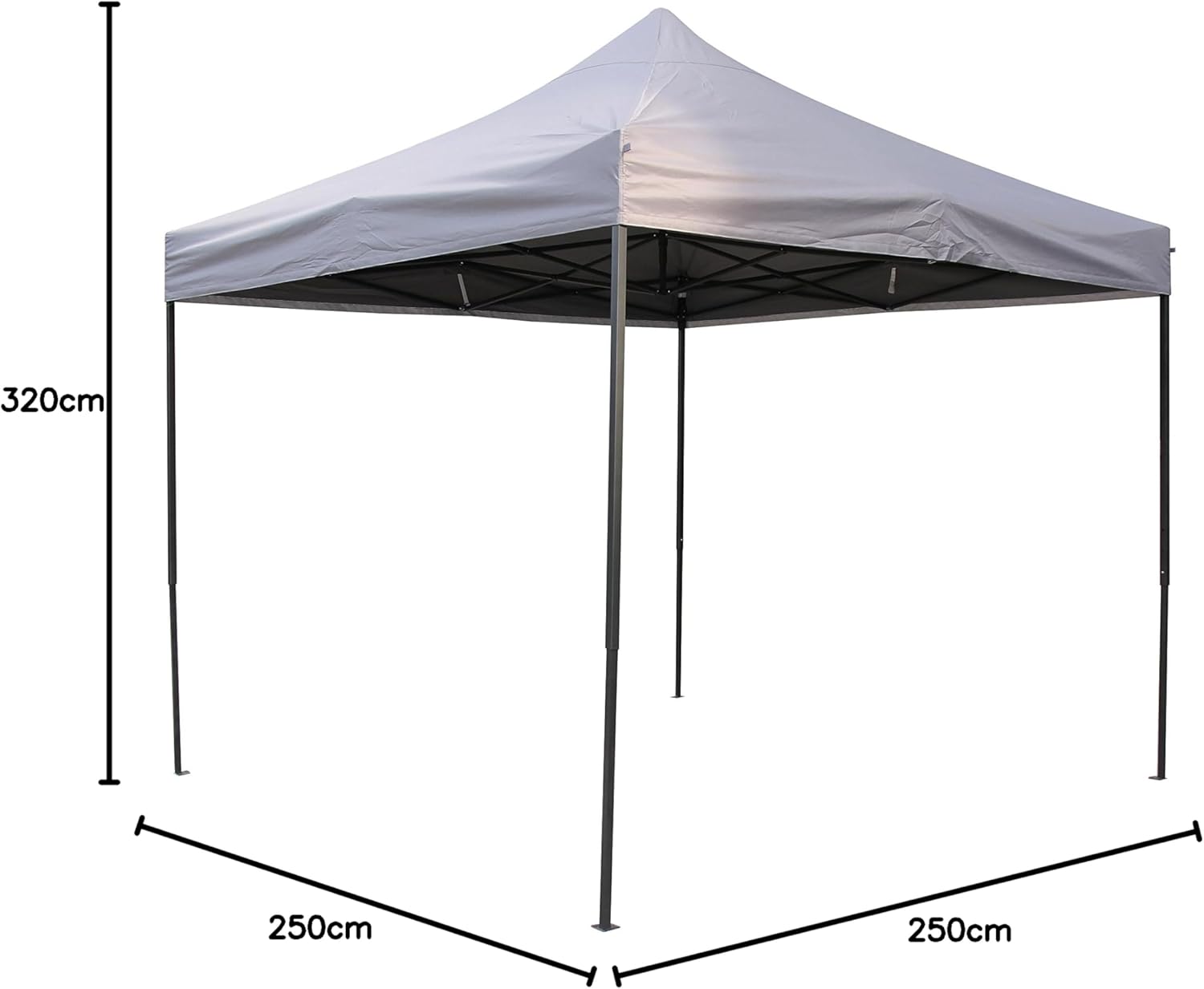 etevert - Tonnelle série résistante - 3x3m - étanche, gris métallisé