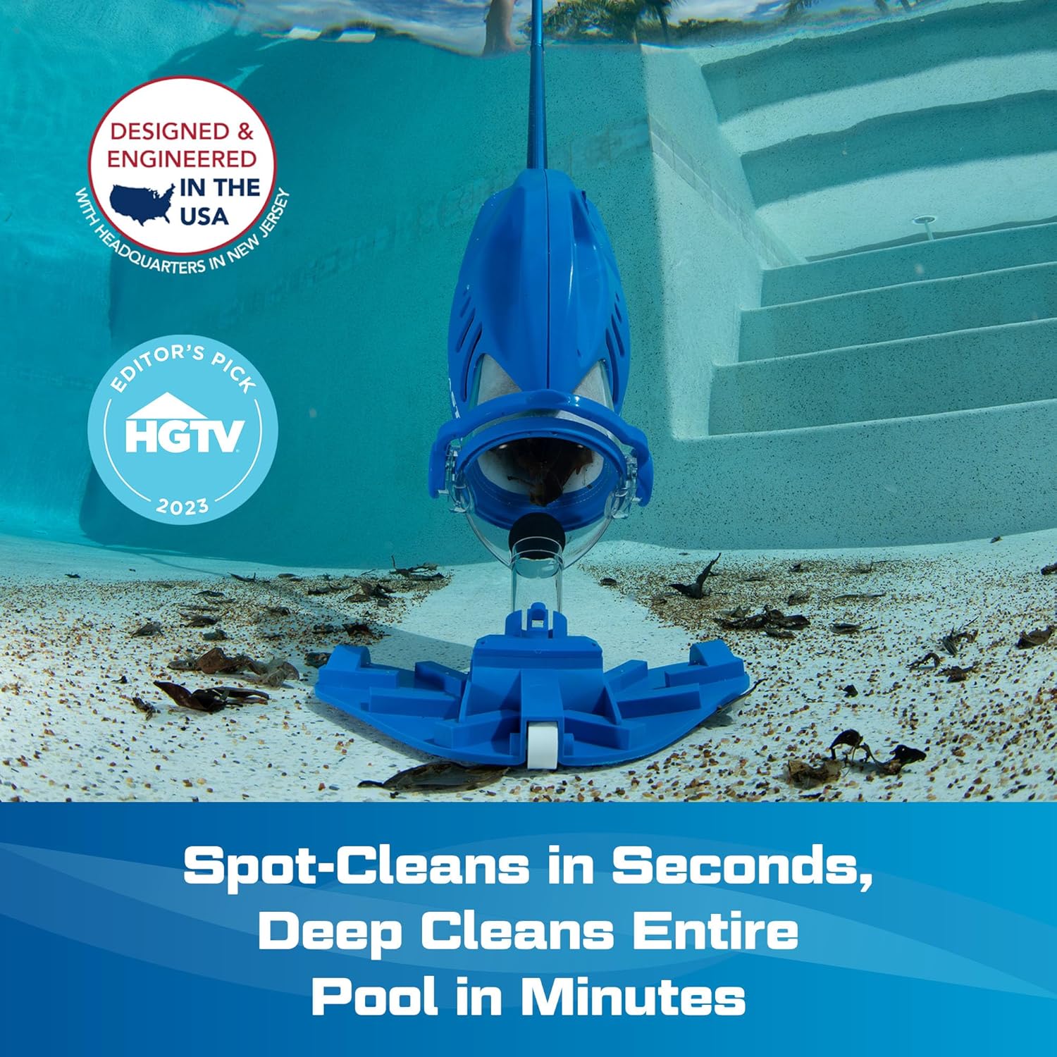 Water Tech etevert Max Li Aspirateur de piscine, aspirateur de piscine sans fil avec moteur P30, aspirateur à main pour piscine et spa