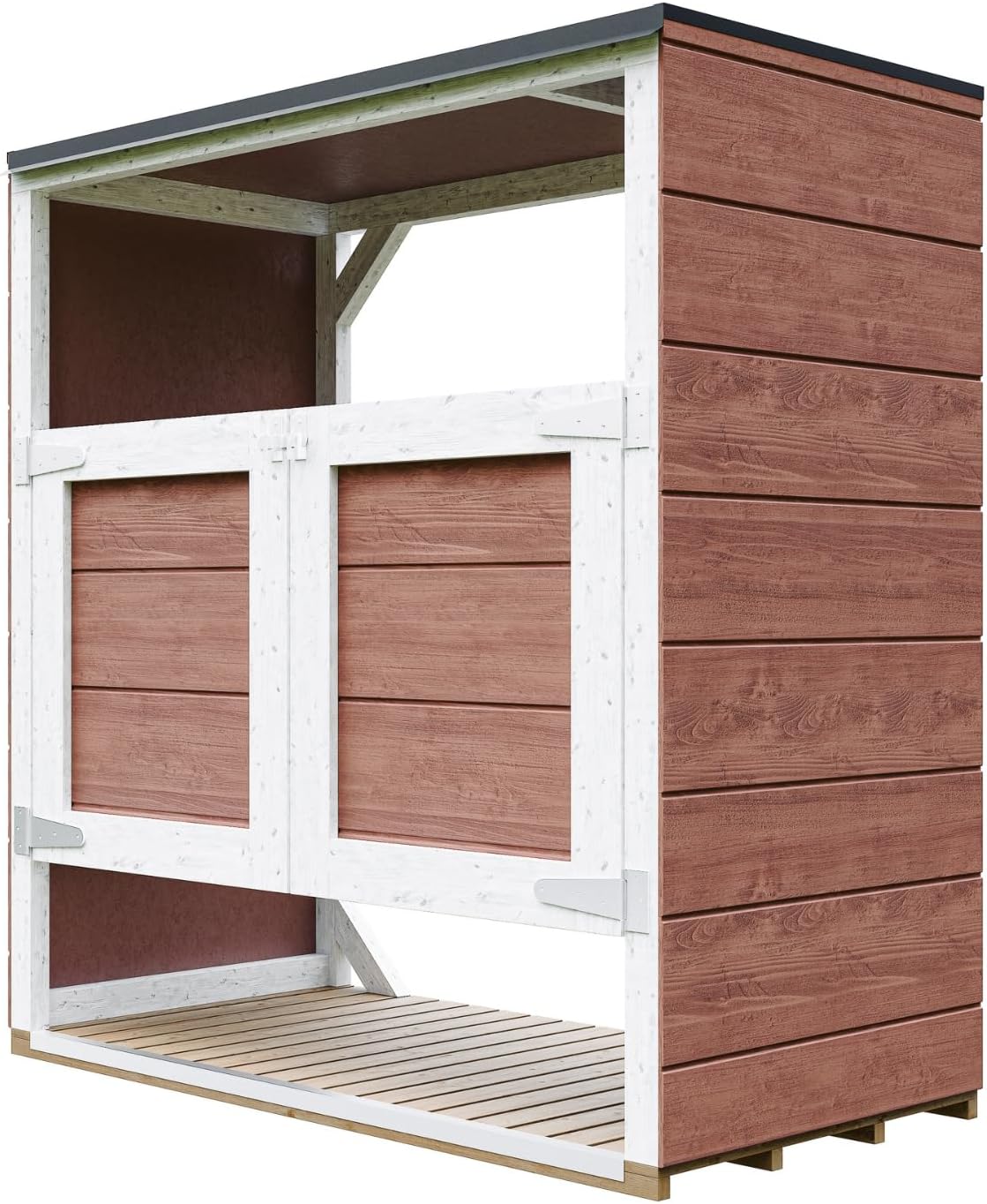 Abri de Jardin pour poubelles, Cache Poubelle extérieur 2x240L – Coffre de Rangement Exterieur, Armoire de Jardin, cabane de Jardin Exterieur – etevert M980A-REDWOOD Red