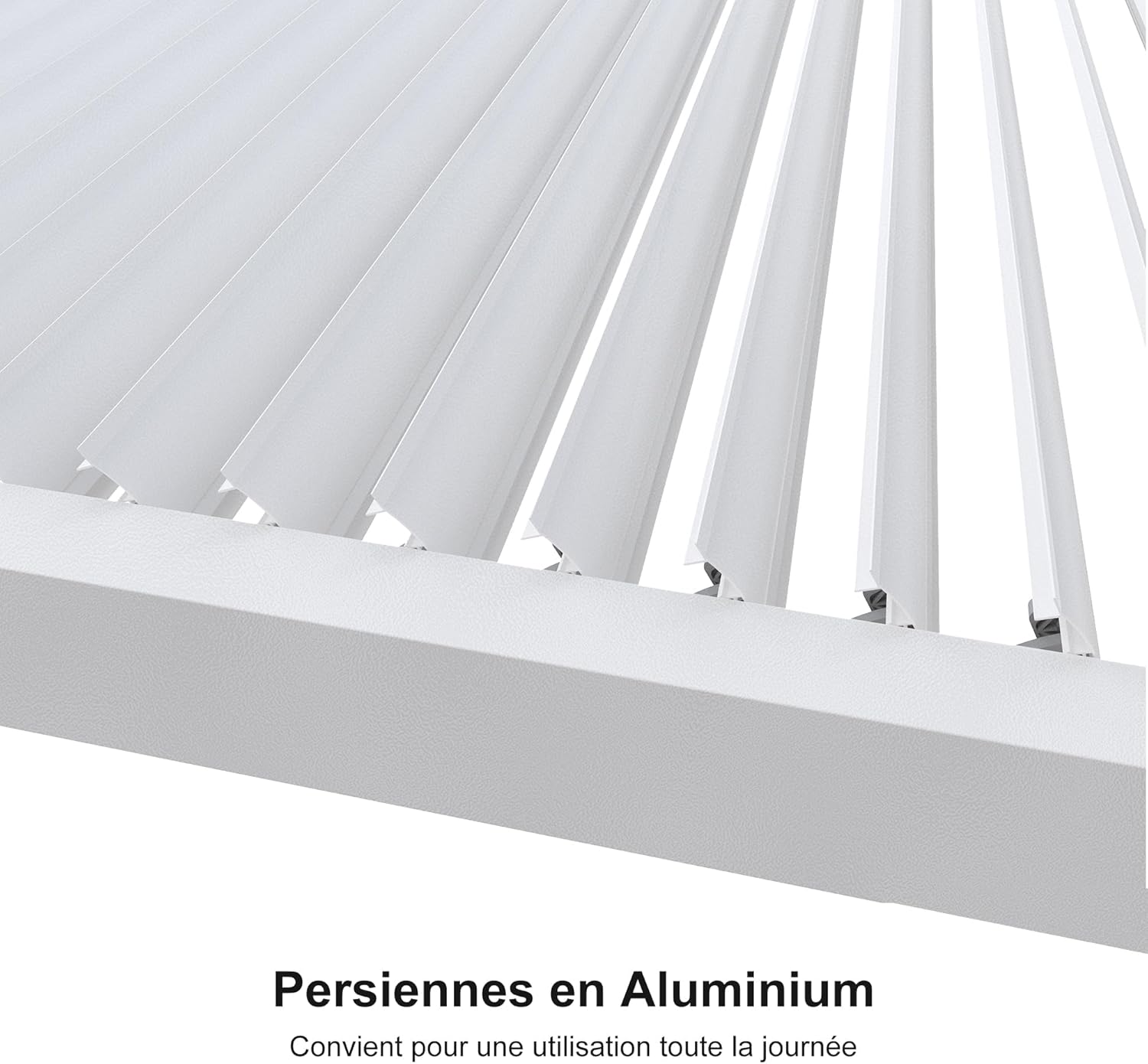 etevert - Pergola Bioclimatique - 4,24x3m - aluminium, éclairage, lames orientables