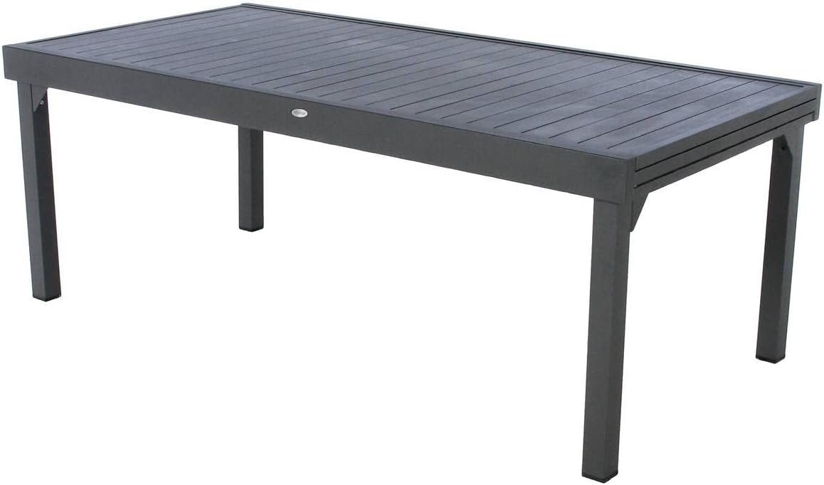 etevert - Piazza - 230/340x100 cm - table extensible 12 places, aluminium antirouille