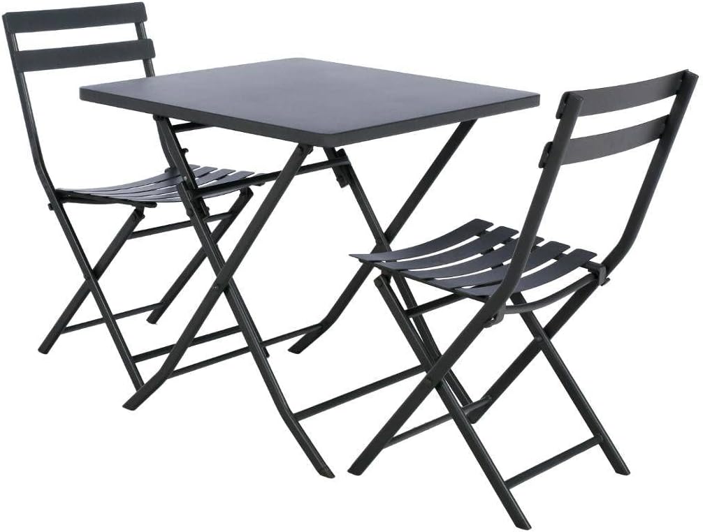etevert - Greensboro - 2 places - Acier antirouille, pliante, 70x70 cm