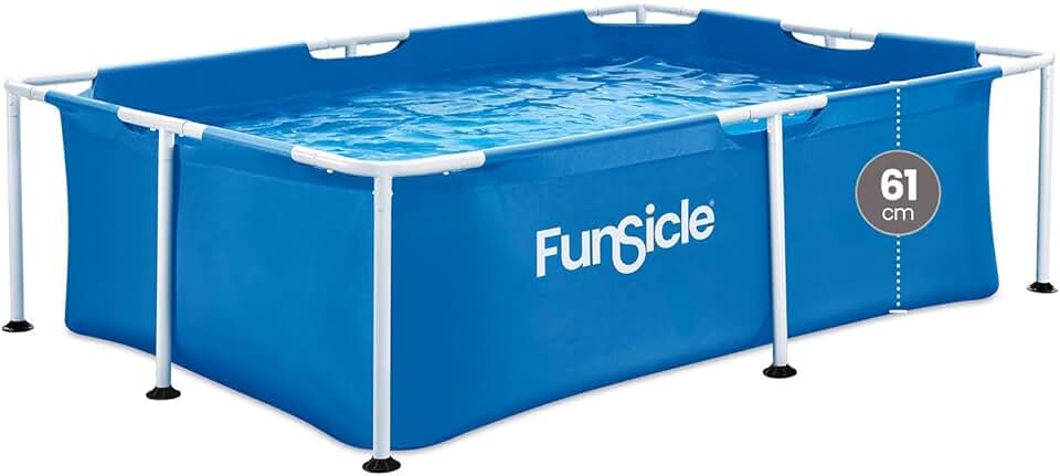 etevert - Piscine tubulaire rectangulaire - 2,13x1,52x0,61 m - montage facile, résistante