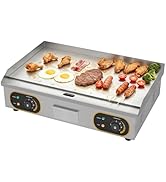 etevert Plancha Électrique Professionnelle Inox 4400W De Gril En Le Fer 73 * 43cm, Thermostat 50 ...