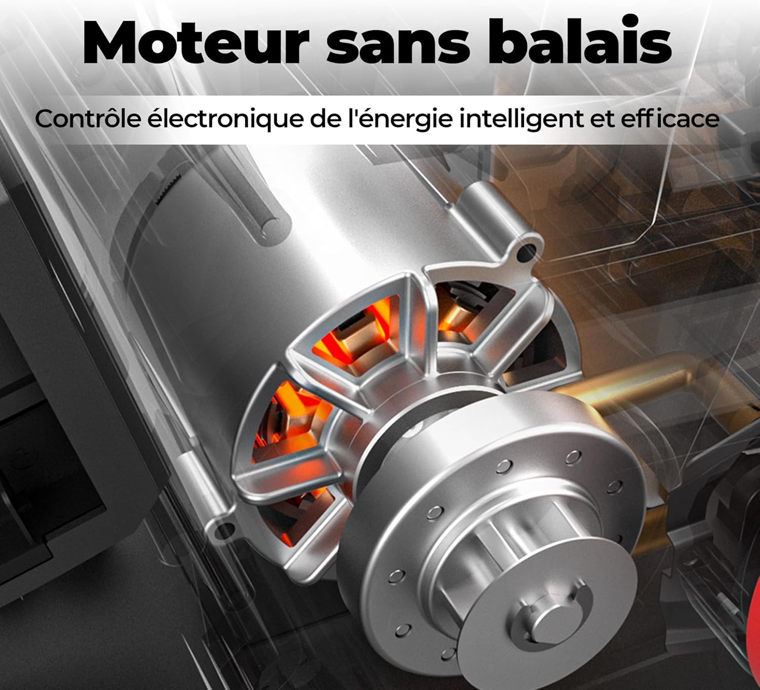 etevert - Tronçonneuse sans fil 40V - 38 cm - Moteur brushless, 2 batteries 4 Ah