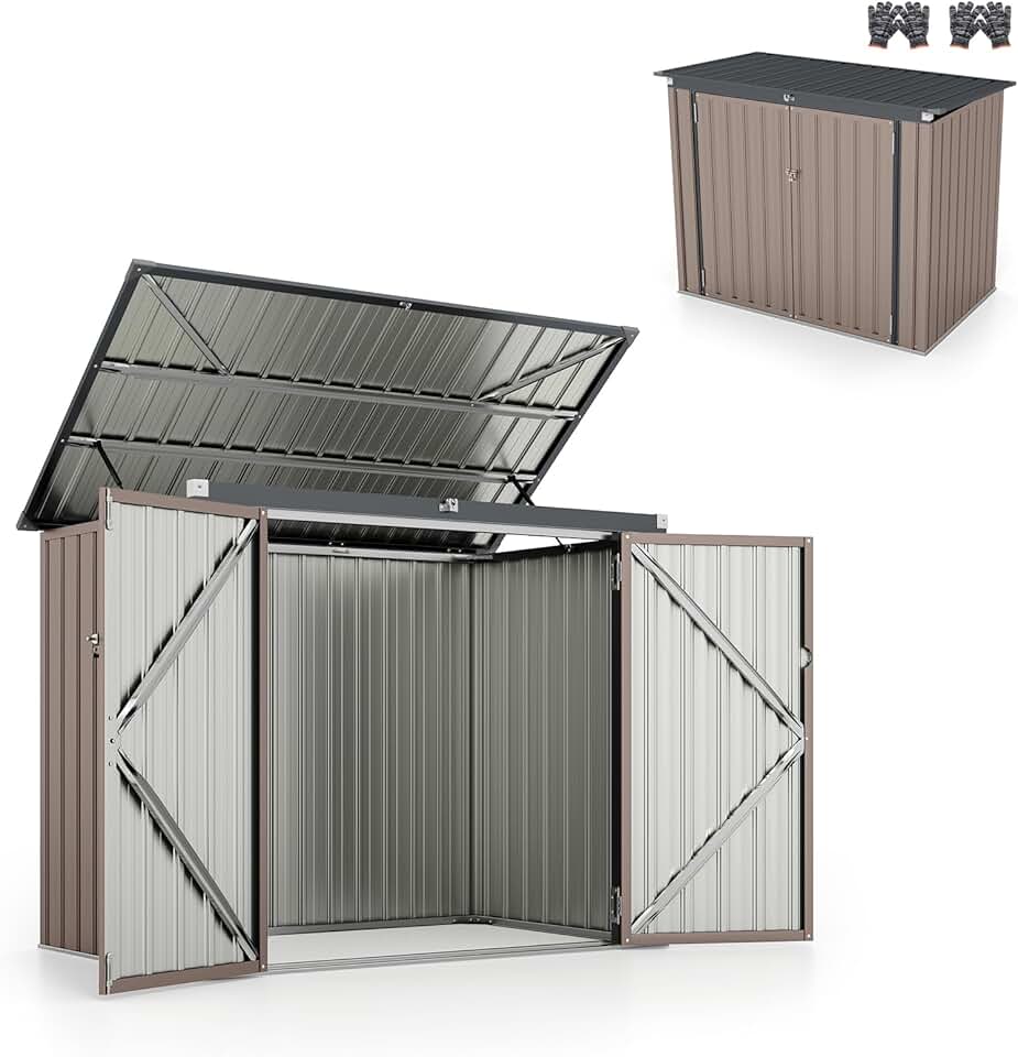 etevert - Abri de Jardin métal 172x101x130 cm, robuste, double porte