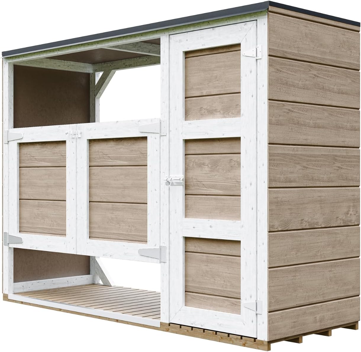 Abri de Jardin pour poubelles, Cache Poubelle extérieur 2x240L – Coffre de Rangement Exterieur, Armoire de Jardin, cabane de Jardin Exterieur – etevert M981A-TERRA Brown