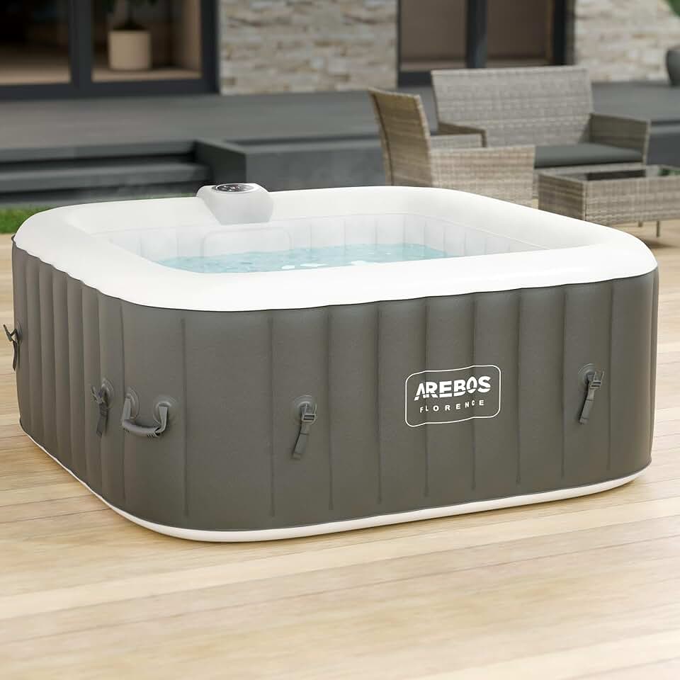 etevert - Spa gonflable carré 154x154cm - 4 personnes, 100 jets, 600L