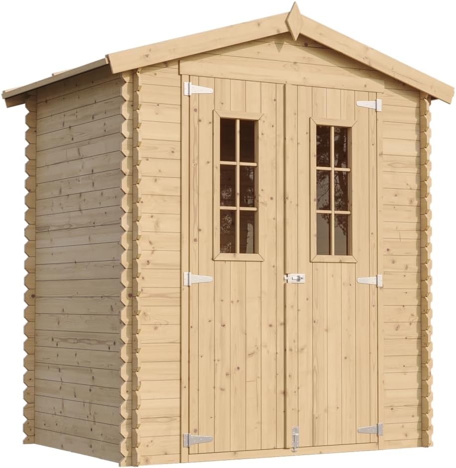 Abri de Jardin en Bois - Stockage extérieur I196xL136xH218 cm/ 1.98 m2 Petit abri à Outils, Local à vélos - etevert M367C
