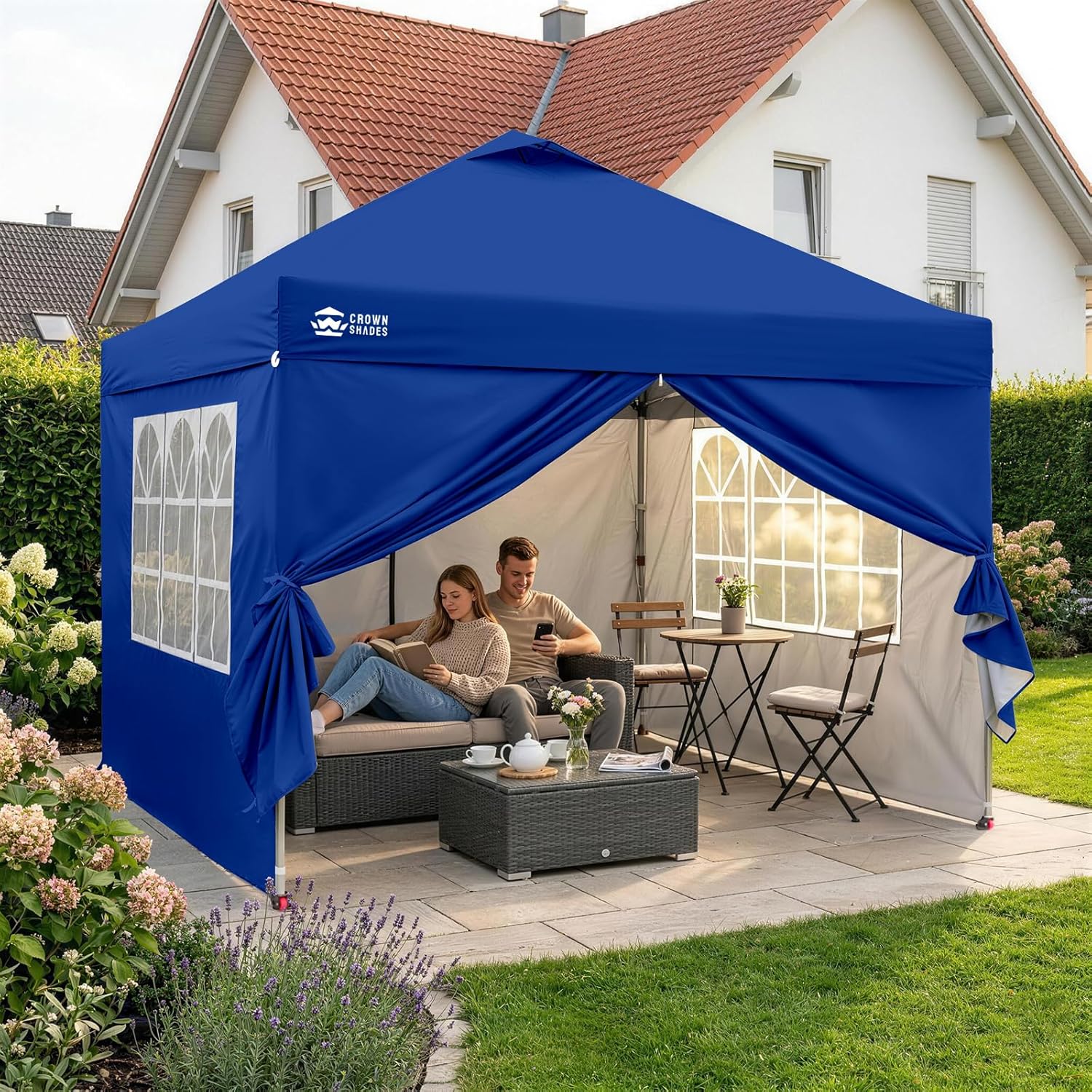 etevert - tonnelle pliante 3x3m - imperméable, UPF 50+, 4 parois amovibles