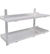 etevert Étagère Murale INOX Cuisine Tablette Flottante Pose Murale Catering 2 Couches (100 * 30cm)