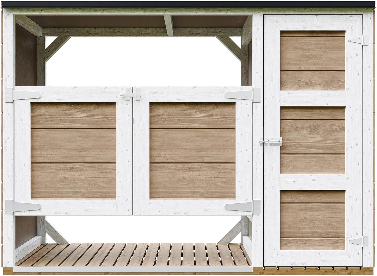 Abri de Jardin pour poubelles, Cache Poubelle extérieur 2x240L – Coffre de Rangement Exterieur, Armoire de Jardin, cabane de Jardin Exterieur – etevert M981A-TERRA Brown