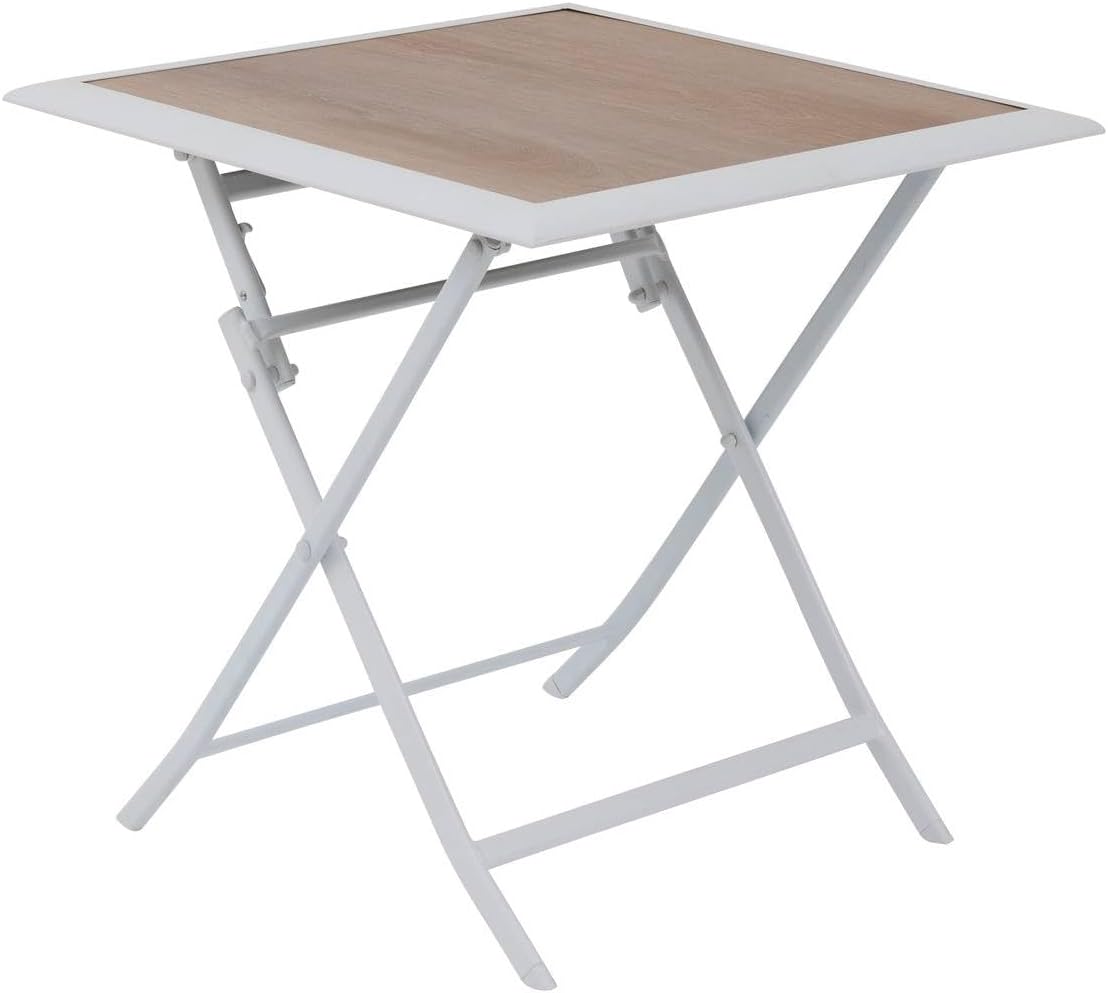 etevert - Azua - 70x70 cm - table pliante 2 places aluminium Blanc