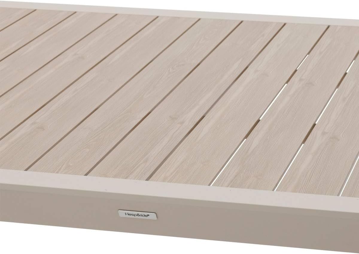 etevert - Évasion - table jardin alu 12 places effet bois lin argile