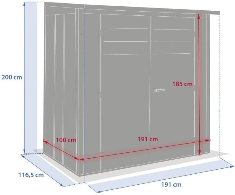 etevert - Abri de Jardin Forgia 2,2m² - acier graphite robuste