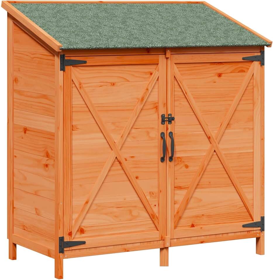 etevert - Abri de jardin bois, 106x56x113,5 cm, rangement spacieux, résistant intempéries