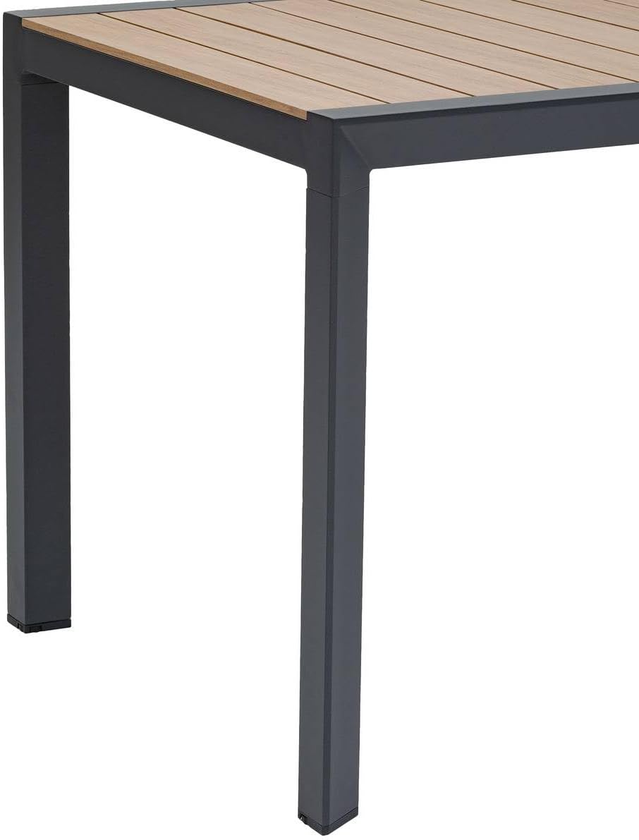 etevert - Table évasion 4 places - aluminium effet bois - Honey/Graphite