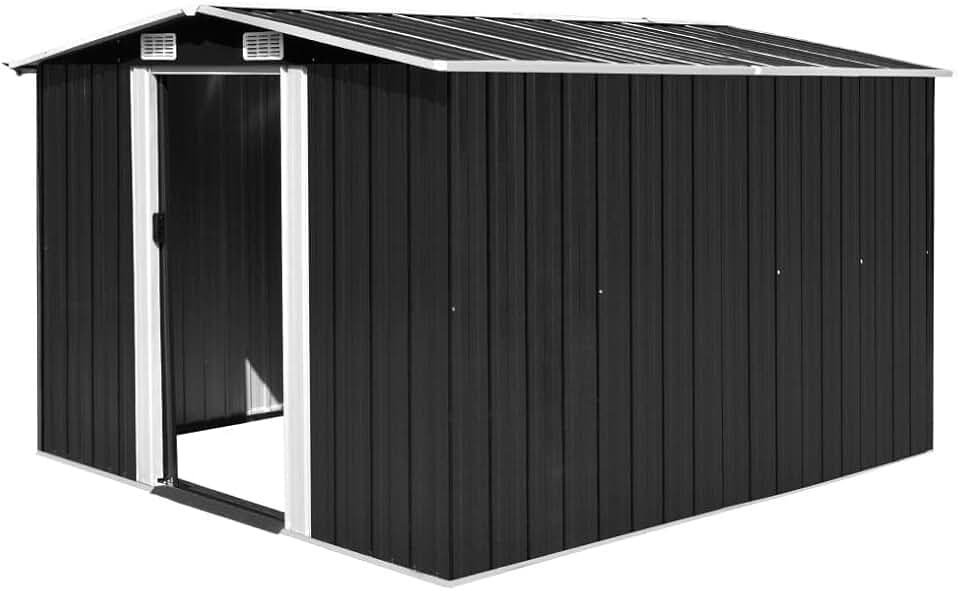 etevert - abri de jardin métal anthracite - 257x298x178cm - rangement extérieur