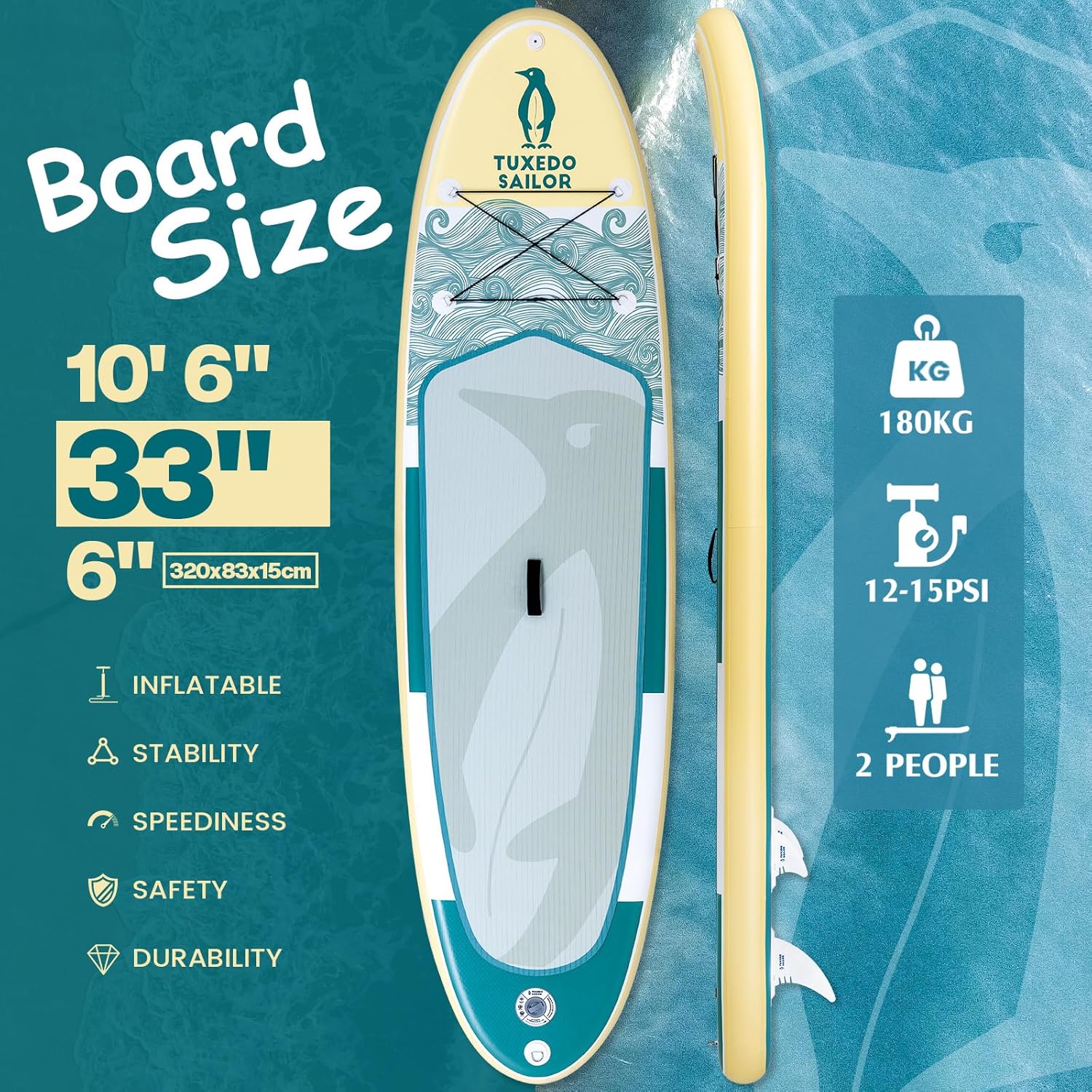 etevert - Paddle gonflable adulte - planche SUP avec accessoires complets