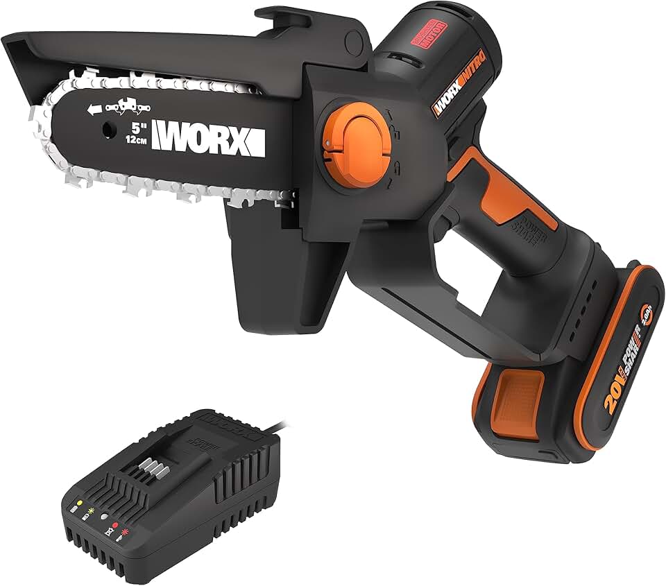 etevert - Mini tronçonneuse brushless 20V, guide 12cm, coupe 10cm, WG325E